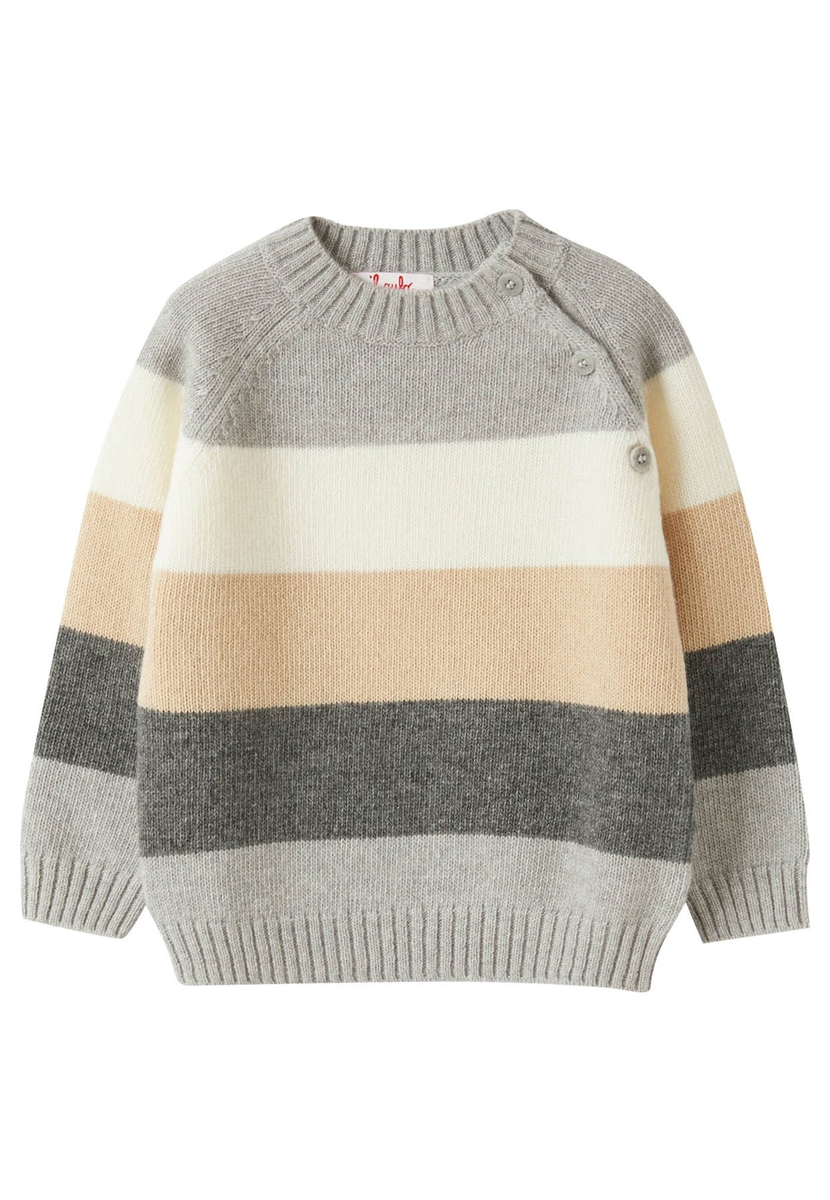 ViaMonte Shop | Il Gufo maglia multicolor neonato in pura lana vergine