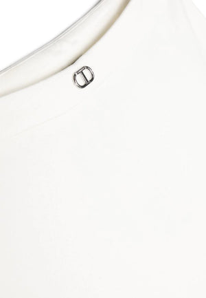 ViaMonte Shop | Twinset pantalone bianco bambina in viscosa