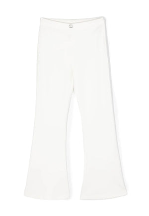 ViaMonte Shop | Twinset pantalone bianco bambina in viscosa