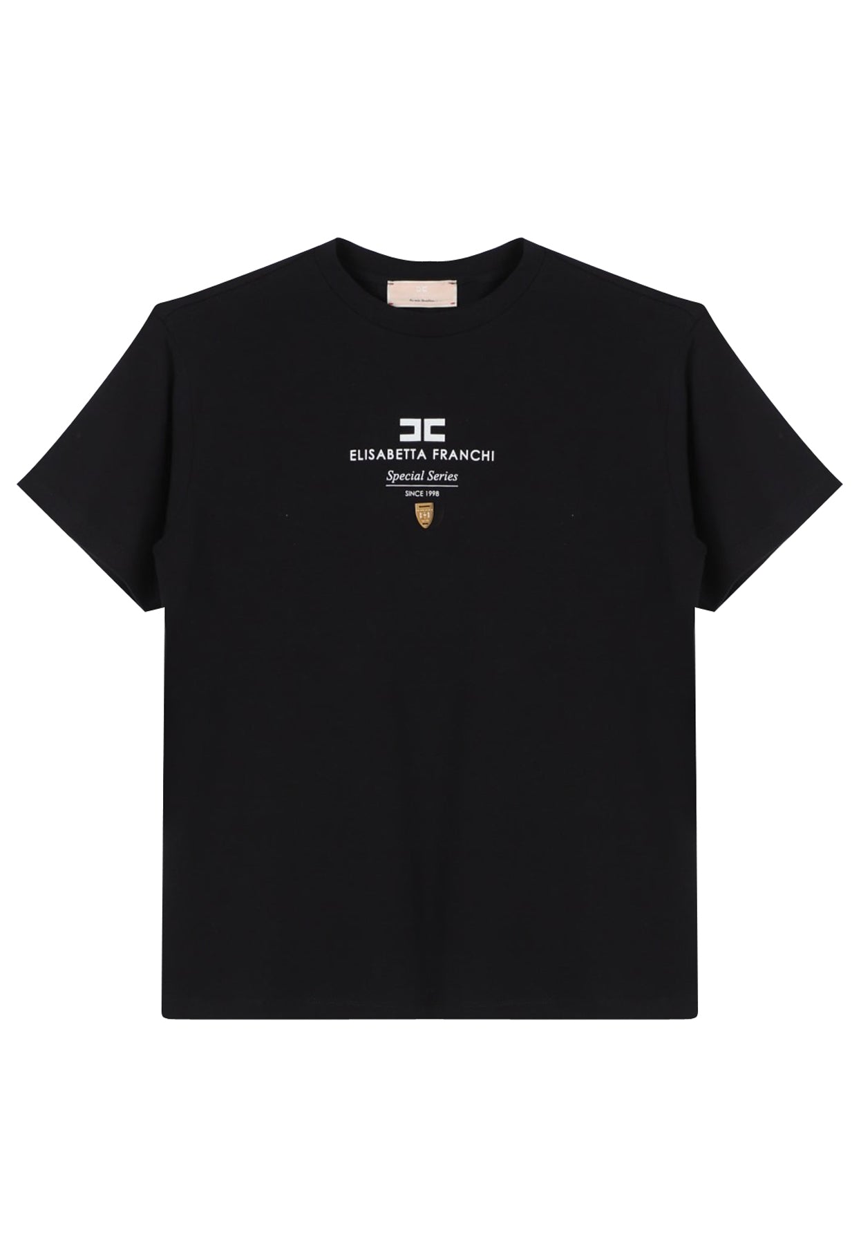 Elisabetta Franchi t-shirt nera bambina in cotone ViaMonte Shop