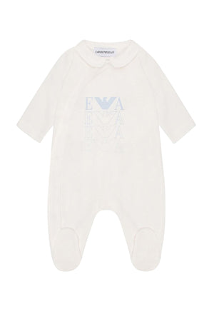 Emporio Armani tutina bianca neonato in cotone | ViaMonte Shop