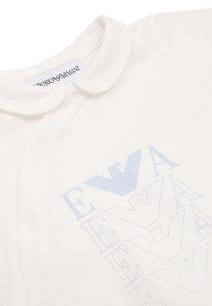 Emporio Armani tutina bianca neonato in cotone | ViaMonte Shop