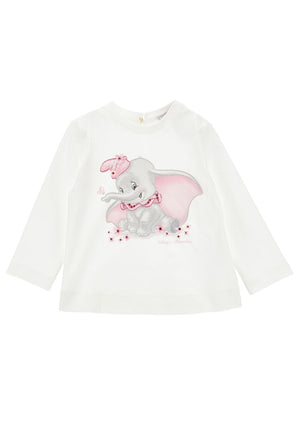 ViaMonte Shop | Monnalisa t-shirt bianca neonata in cotone