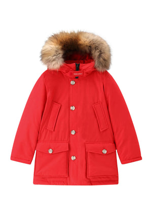 ViaMonte Shop | Woolrich kids giubbino Arctic Detachable Fur Parka rosso bambino in tessuto Ramar