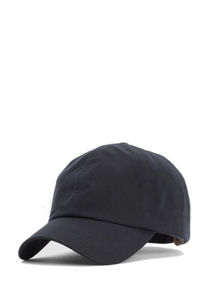 Berretto blu unisex Barbour in cotone cerato