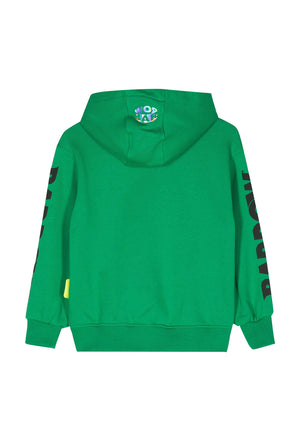 Felpa bambino Barrow verde in cotone