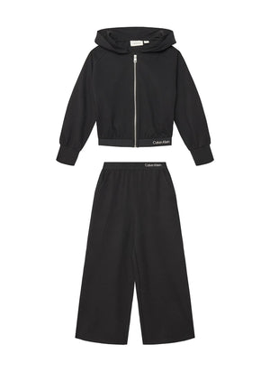 Tuta bambina Calvin Klein Jeans nera in misto viscosa