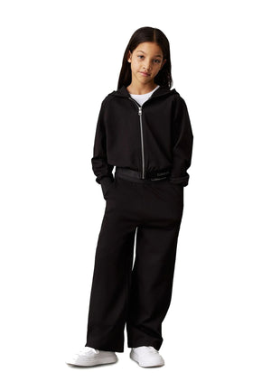 Tuta bambina Calvin Klein Jeans nera in misto viscosa