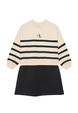 Vestito bambina Calvin Klein Jeans nero/crema in cotone