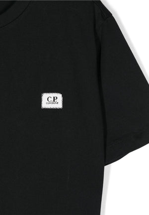 T-shirt bambino C.P. Company nera in cotone