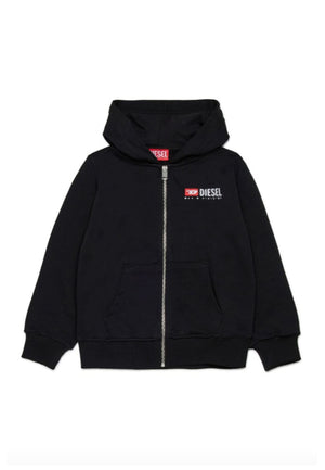 Felpa bambino Diesel kid nera in cotone