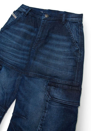 Jeans Argjx cargo bambina Diesel kid blu scuro in denim