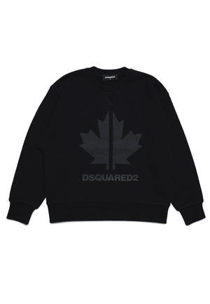 Felpa bambino Dsquared2 nera in cotone