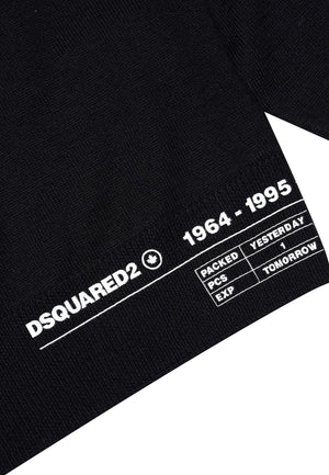 Maglia bambino Dsquared2 nera in misto lana