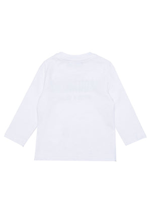 T-shirt neonato Dsquared2 bianca in jersey di cotone
