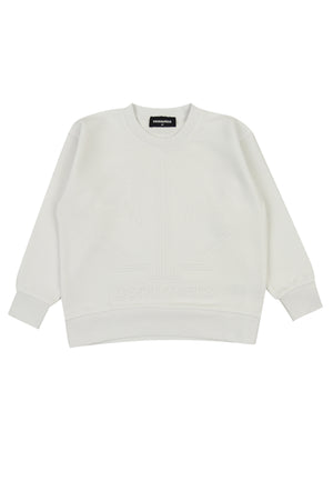 Felpa bambino Dsquared2 bianca in cotone