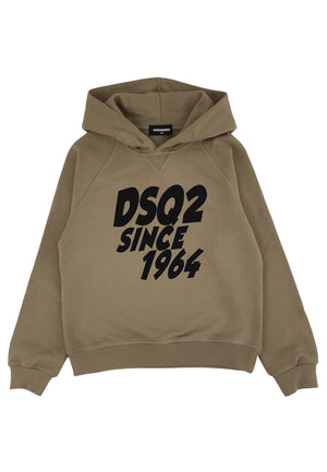 Felpa bambino Dsquared2 marrone in cotone