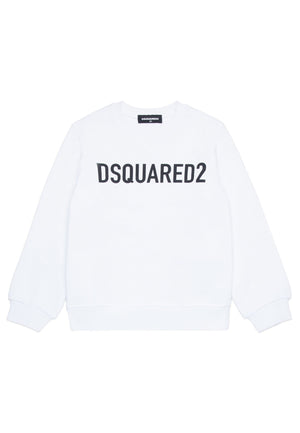 Felpa bambino Dsquared2 bianca in cotone