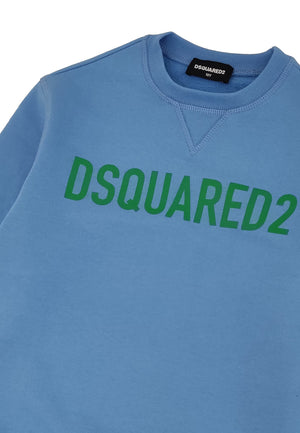 Felpa bambino Dsquared2 azzurra in cotone