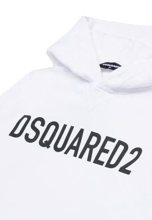 Felpa bambino Dsquared2 bianca in cotone