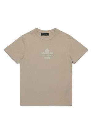 T-shirt bambino Dsquared2 beige in cotone
