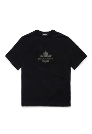 T-shirt bambino Dsquared2 nera in cotone