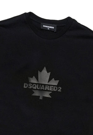 T-shirt bambino Dsquared2 nera in cotone