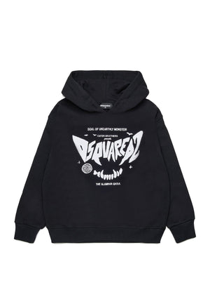 Felpa bambino Dsquared2 nera in cotone