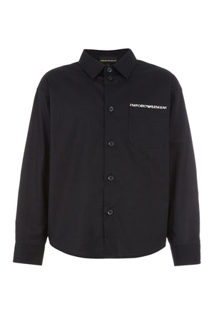 Camicia bambino Emporio Armani blu in cotone