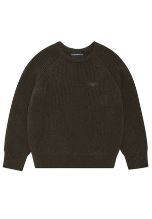 Maglia bambino Emporio Armani verde in misto lana