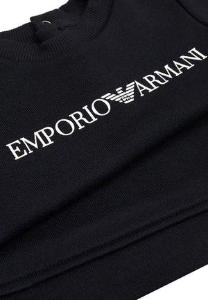 Felpa per neonato Emporio Armani blu in modal