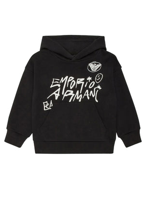 Felpa bambino Emporio Armani nera in cotone