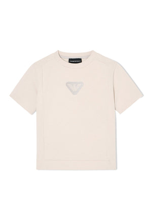 Emporio Armani t-shirt beige bambino in cotone