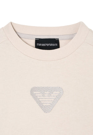 Emporio Armani t-shirt beige bambino in cotone