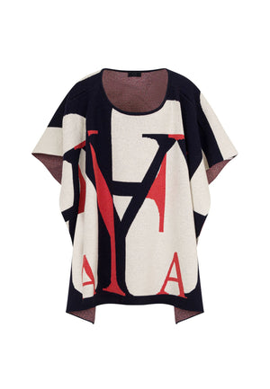 Poncho bambina Fay multicolor in lana e cashmere