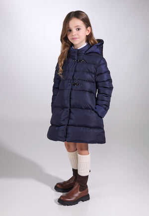 Piumino lungo bambina Fay blu in nylon