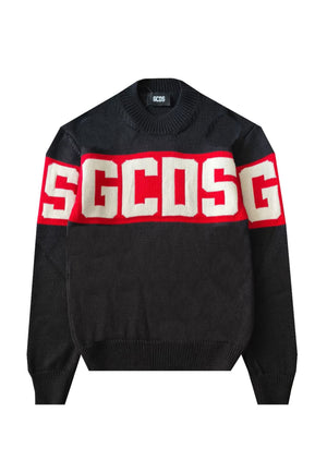Maglia bambino GCDS kids nera in misto lana
