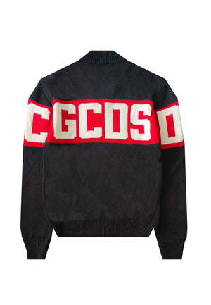 Maglia bambino GCDS kids nera in misto lana