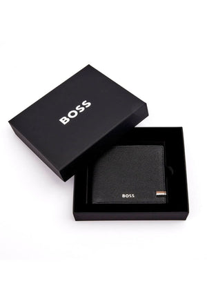 Portafoglio uomo Hugo Boss nero in pelle vegana