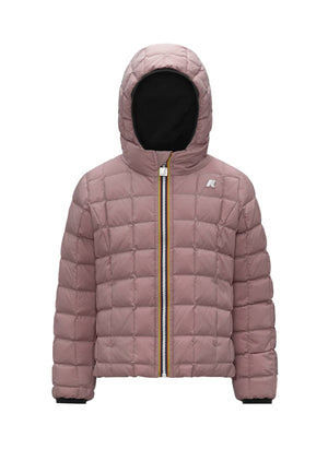 Giubbino bambina K-Way P. Lily thermo double nero/rosa in nylon