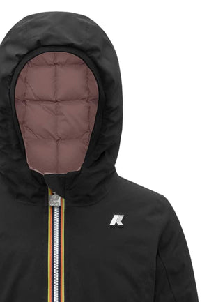 Giubbino bambina K-Way P. Lily thermo double nero/rosa in nylon