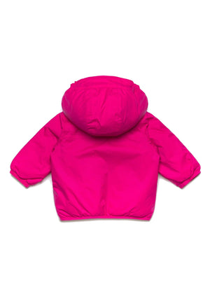 Giubbino neonata K--Way E. Le Vrai 4.0 Claudine orsetto fucsia in nylon