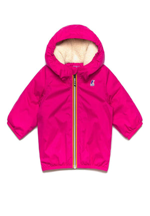 Giubbino bambina K-Way P. Le Vrai 4.0 Claude orsetto fucsia in nylon