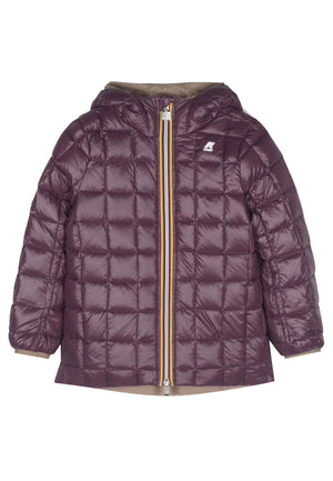 Giubbino bambina K-Way P.Sophie beige/viola in nylon
