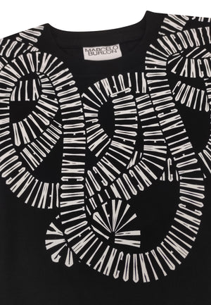 T-shirt bambino Marcelo Burlon County of Milan nera in jersey di cotone