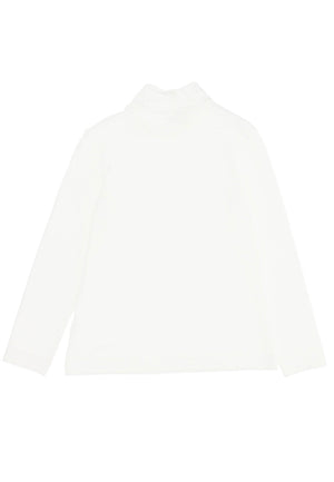 Lupetto bambina Monnalisa bianco in jersey elasticizzato