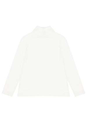 Maglia lupetto bambina Monnalisa bianca in cotone