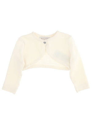 Maglia cardigan neonata Monnalisa panna in misto lana