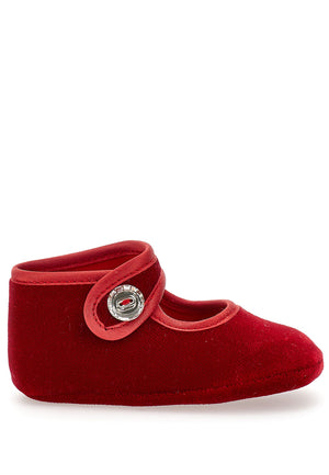 Scarpa neonata Monnalisa rossa rubino in velluto | ViaMonte Shop