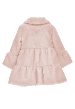 Cappotto neonata Monnalisa rosa in peluche